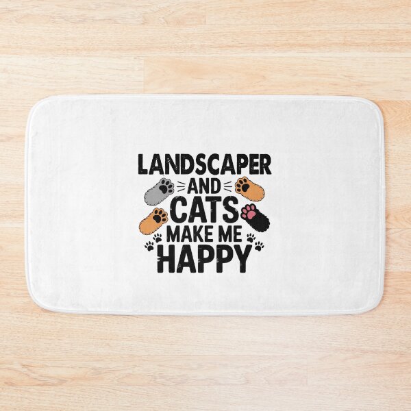 Item preview, Landscaper And Cats Make Me Happy - Funny Landscaper Cats Lover designed and sold by Oussinc.