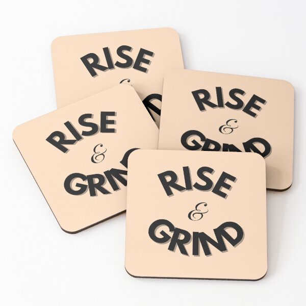 Item preview, Rise and Grind – Bold Motivational Typography for Hustlers and Dreamers on Peach Background  designed and sold by thoratsdesign.