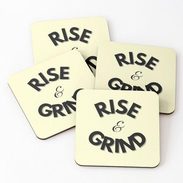 Item preview, Rise and Grind – Bold Motivational Typography for Hustlers and Dreamers on Cream Background  designed and sold by thoratsdesign.