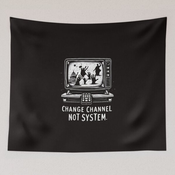Item preview, Arafed image of a television with a message that reads change channel not system designed and sold by cafegrafis.