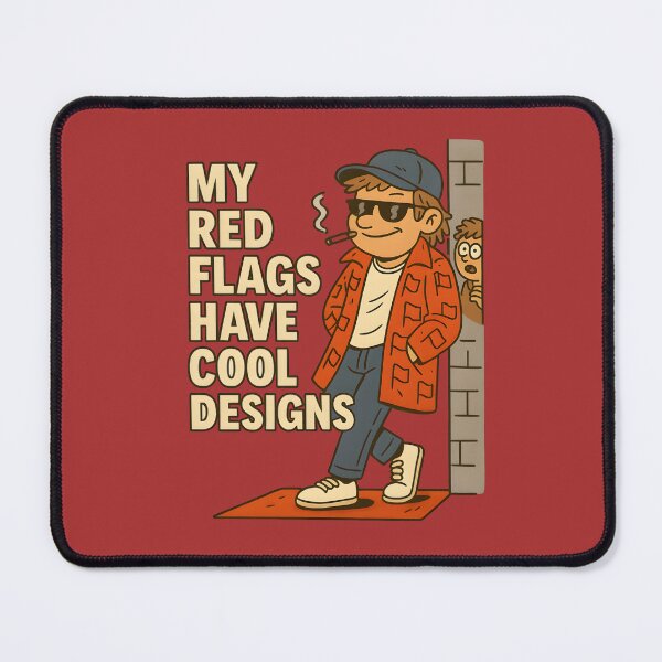 Item preview, My Red Flags Have Cool Designs – Ironic fashion pun in cartoon style designed and sold by domi199834.
