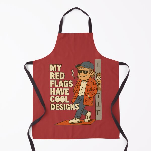 Item preview, My Red Flags Have Cool Designs – Ironic fashion pun in cartoon style designed and sold by domi199834.