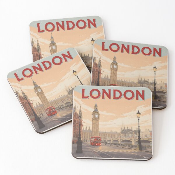 Item preview, London England Retro Travel Poster designed and sold by kacperartdesign.