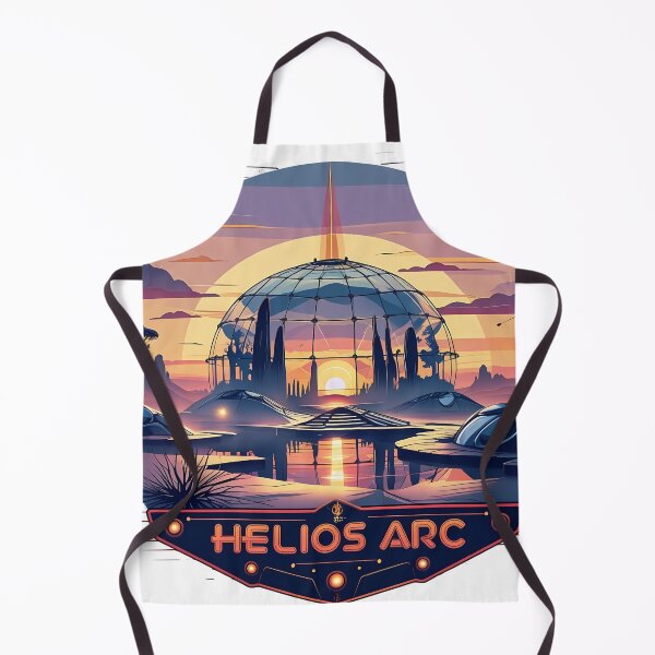 Item preview, Helios Arc – Retro Futuristic Biosphere Dome Sunset | Solarpunk Desert Art designed and sold by LoliDesignShop.