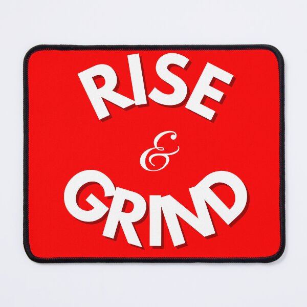 Item preview, Rise and Grind – Bold Motivational Typography for Hustlers and Dreamers on Red Background designed and sold by thoratsdesign.