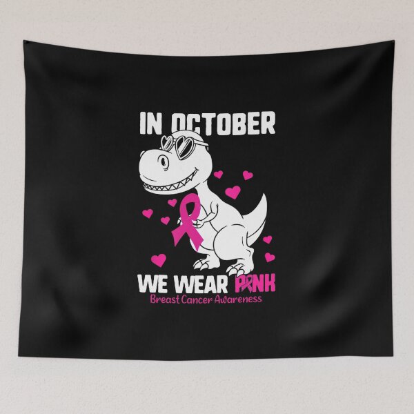 Item preview, In October We Wear Pink Breast Cancer Awareness Dinosaur Kid designed and sold by MOHITSALVI.