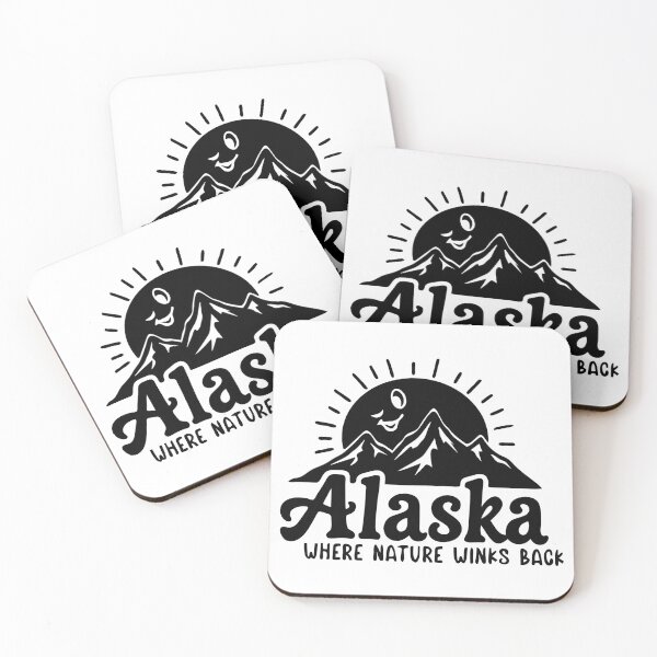 Item preview, Alaska Mountain Quote – Where Nature Winks Back – Funny Wilderness Design designed and sold by Kathryn Creates.
