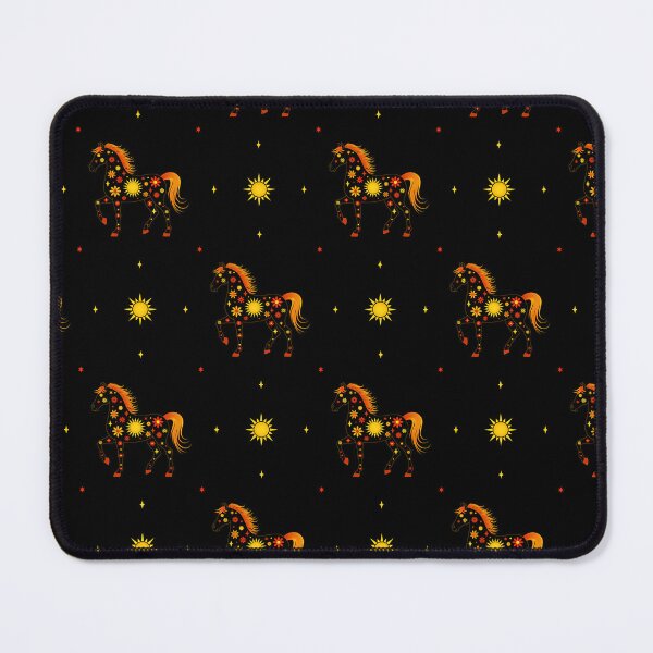 Item preview, Fiery Horse Pattern with Lucky Symbols designed and sold by Artchyzh.