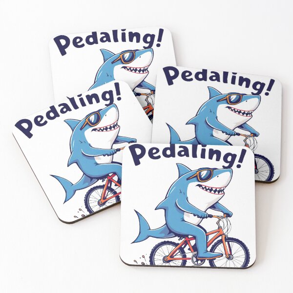 Item preview, There is a shark riding a bike with a helmet on designed and sold by cafegrafis.