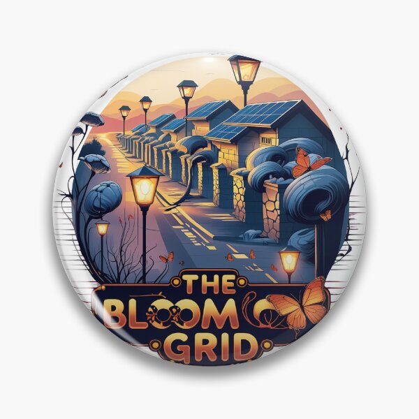 Artikelvorschau, The Bloom Grid – Solar Suburb Nature Harmony | Retro Sunset Eco Art entworfen und verkauft von LoliDesignShop.