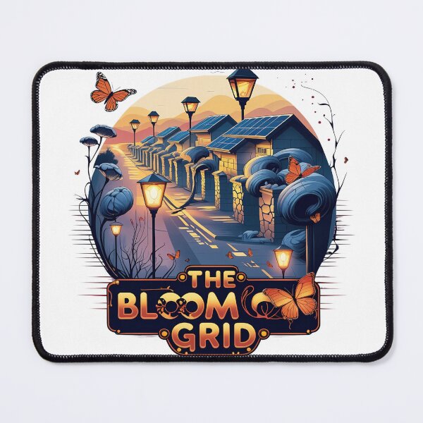 Item preview, The Bloom Grid – Solar Suburb Nature Harmony | Retro Sunset Eco Art designed and sold by LoliDesignShop.
