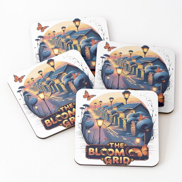 Item preview, The Bloom Grid – Solar Suburb Nature Harmony | Retro Sunset Eco Art designed and sold by LoliDesignShop.