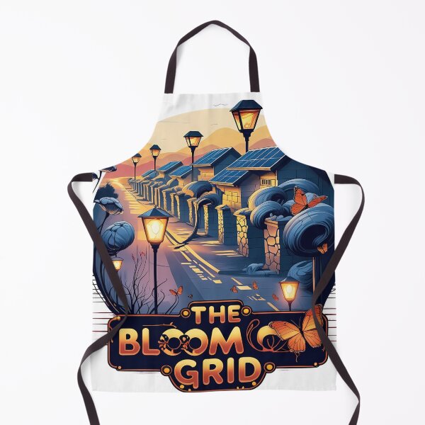 Item preview, The Bloom Grid – Solar Suburb Nature Harmony | Retro Sunset Eco Art designed and sold by LoliDesignShop.