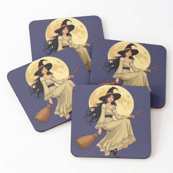 Item preview, Boho-inspired Witchy Woman Astride A Besom designed and sold by taiche.