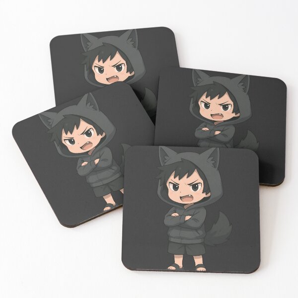 Item preview, Wolf Hoodie Kid – Cute Chibi Boy with Wolf Ears and Fierce Attitude designed and sold by ColorSplash123.