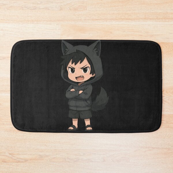 Item preview, Wolf Hoodie Kid – Cute Chibi Boy with Wolf Ears and Fierce Attitude designed and sold by ColorSplash123.