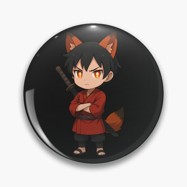 Item preview, Samurai Fox Boy – Chibi Anime Warrior with Fox Ears & Katana designed and sold by ColorSplash123.