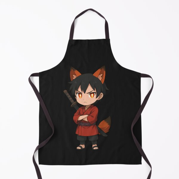 Item preview, Samurai Fox Boy – Chibi Anime Warrior with Fox Ears & Katana designed and sold by ColorSplash123.