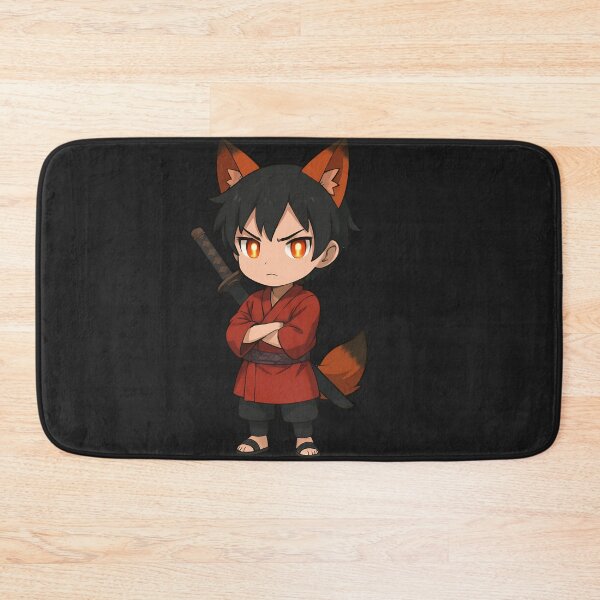 Item preview, Samurai Fox Boy – Chibi Anime Warrior with Fox Ears & Katana designed and sold by ColorSplash123.