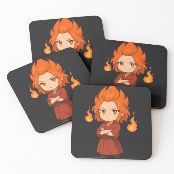 Item preview, Fire Mage Girl – Chibi Anime Sorceress with Fiery Hair & Floating Flames designed and sold by ColorSplash123.