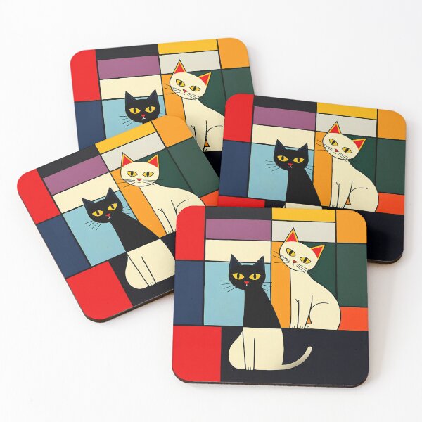 Item preview, Mondrian minimalist naive cats designed and sold by Erlin Rudho.