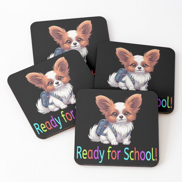 Item preview, Ready for School Cute Papillon Puppy – Back to School designed and sold by The Real Life Symphony.