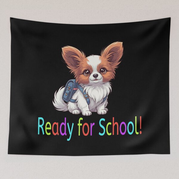 Item preview, Ready for School Cute Papillon Puppy – Back to School designed and sold by The Real Life Symphony.