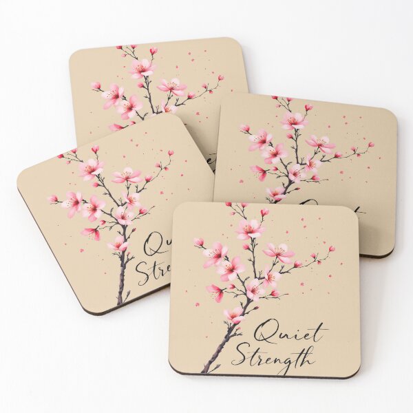 Item preview, There is a black background with a pink flower and the words, good strength designed and sold by cafegrafis.