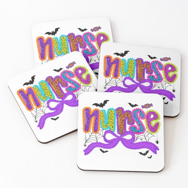 Item preview, Colorful Halloween Nurse Design with Bats and Candy designed and sold by haitrieuic96.