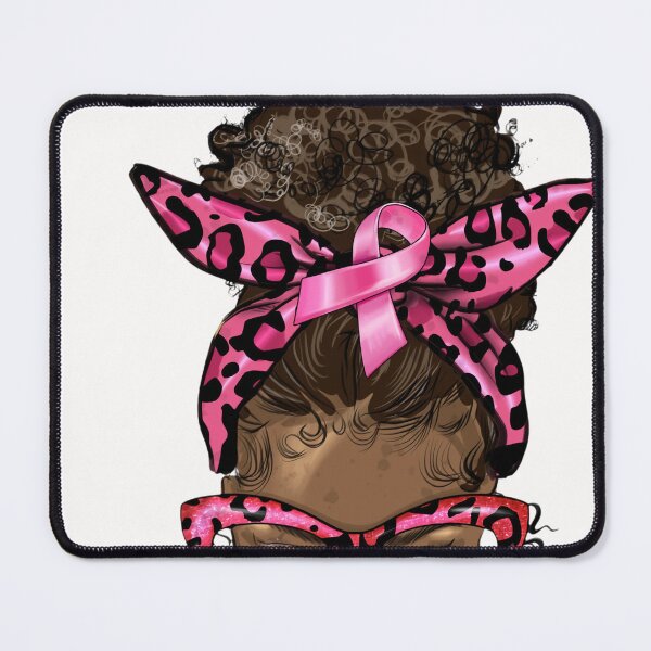 Item preview, Breast Cancer Warrior Afro Messy Bun designed and sold by grumpzara.