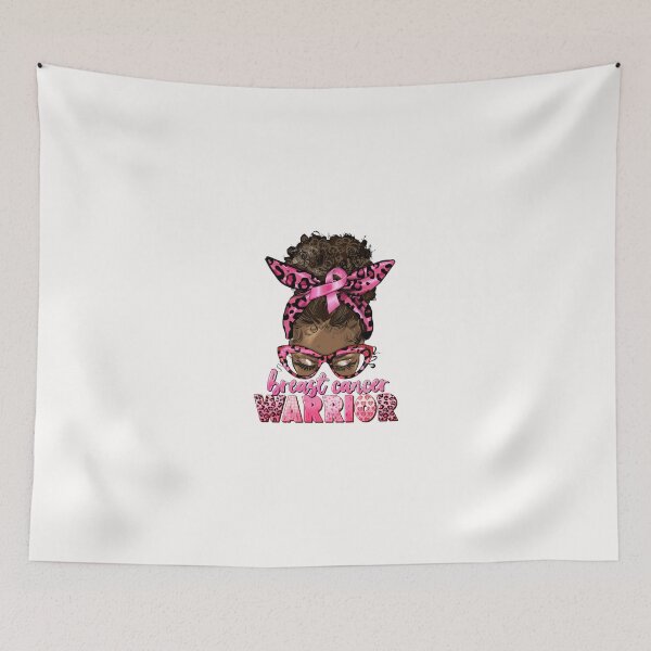 Item preview, Breast Cancer Warrior Afro Messy Bun designed and sold by grumpzara.
