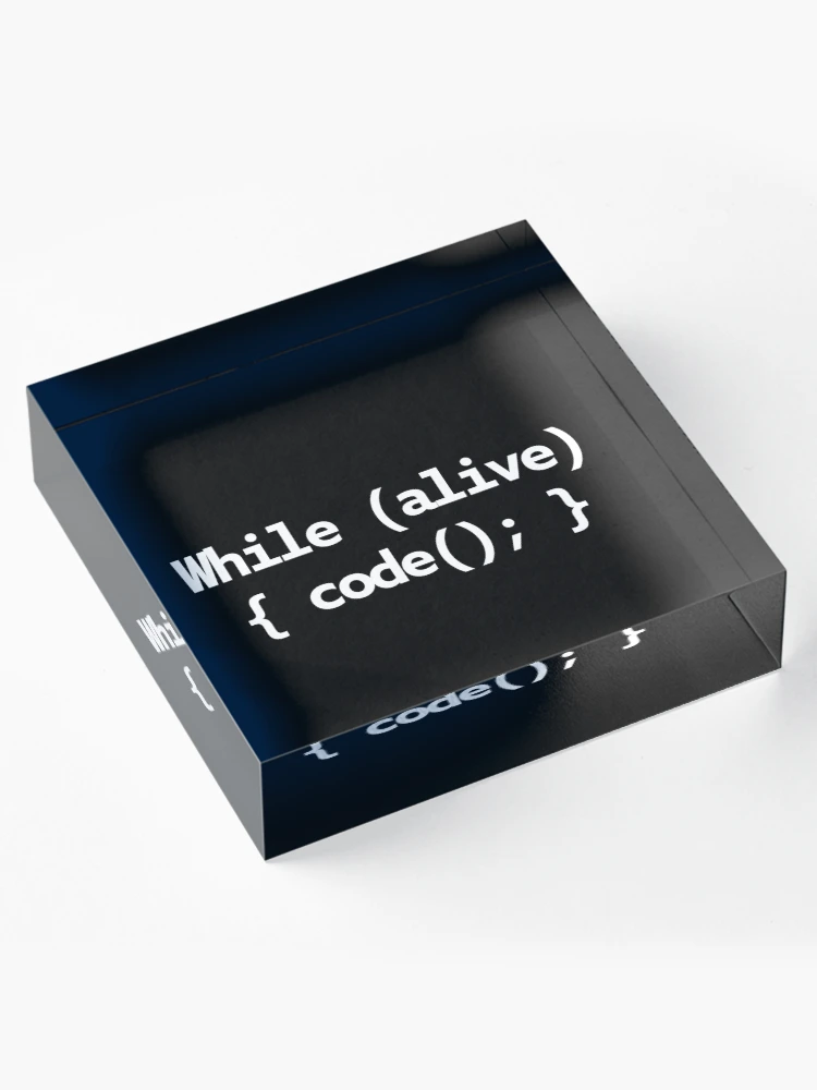 Thumbnail 4 of 5, Acrylic Block, While Alive Code Loop designed and sold by Code  Monkeys.