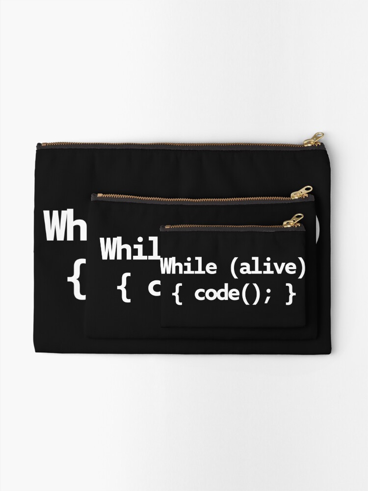 Thumbnail 2 of 4, Zipper Pouch, While Alive Code Loop designed and sold by WebBest.