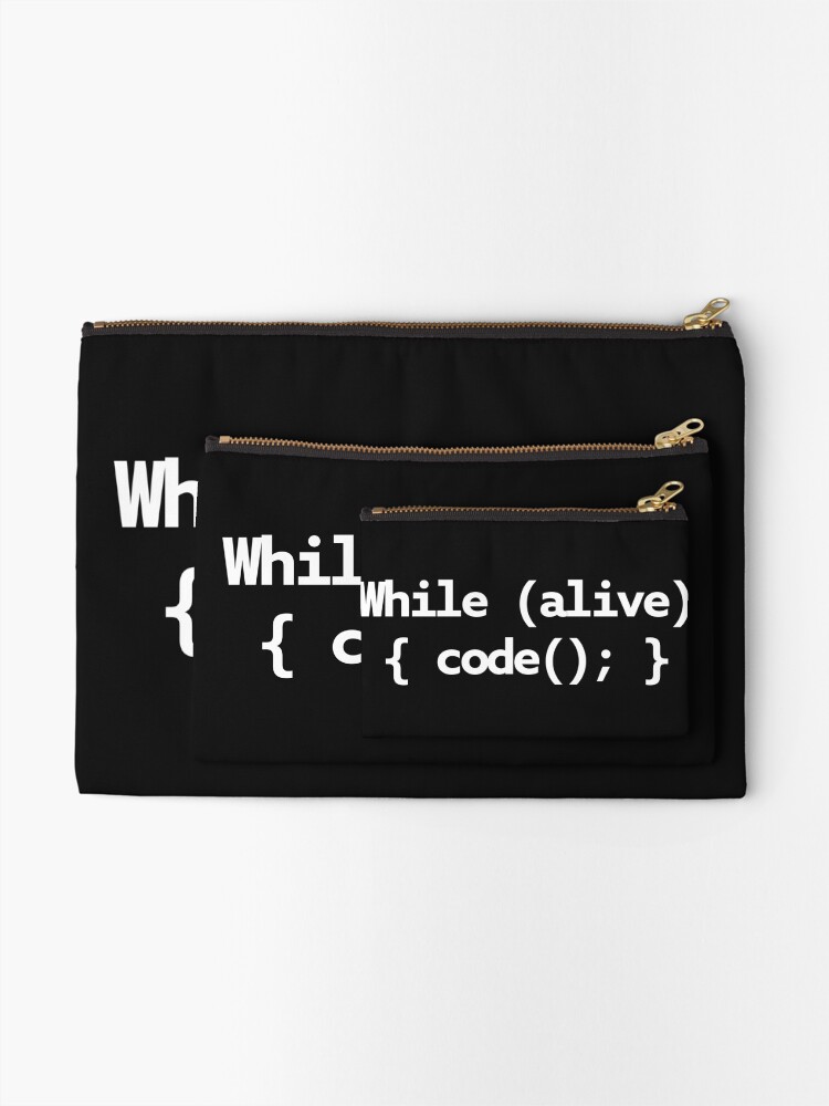 Thumbnail 2 of 4, Zipper Pouch, While Alive Code Loop designed and sold by WebBest.