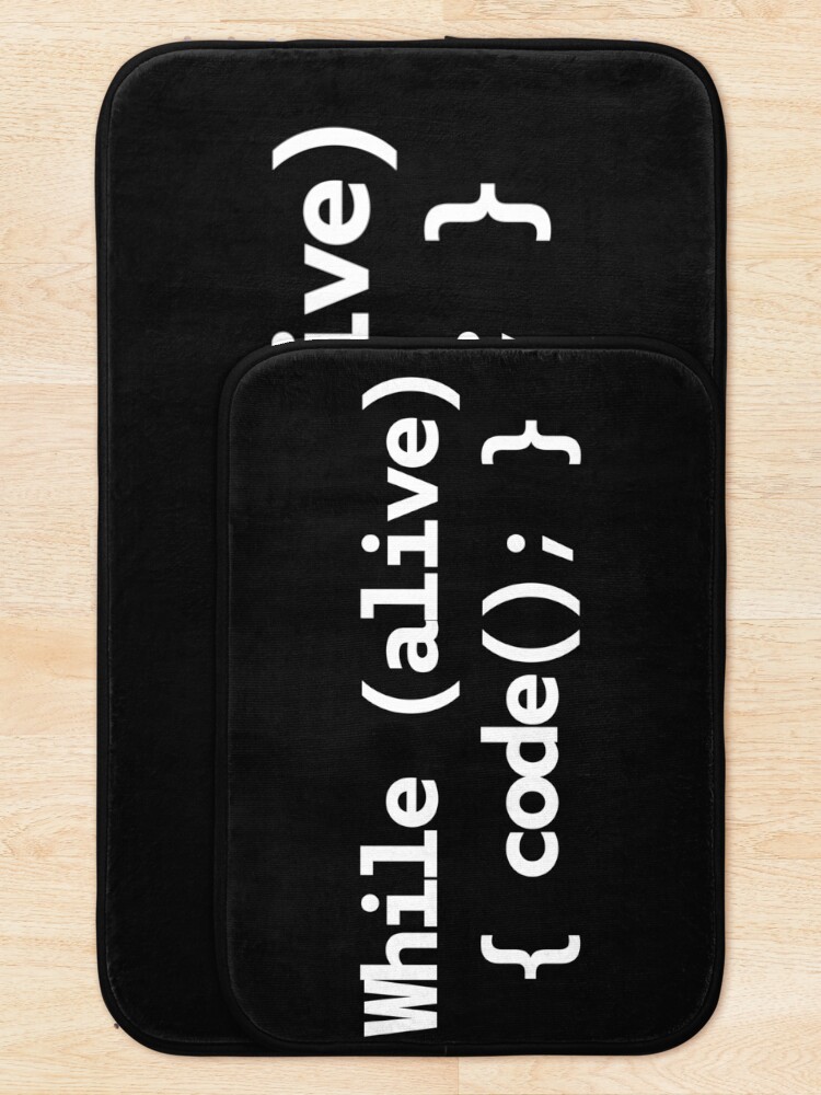 Thumbnail 5 of 6, Bath Mat, While Alive Code Loop designed and sold by WebBest.