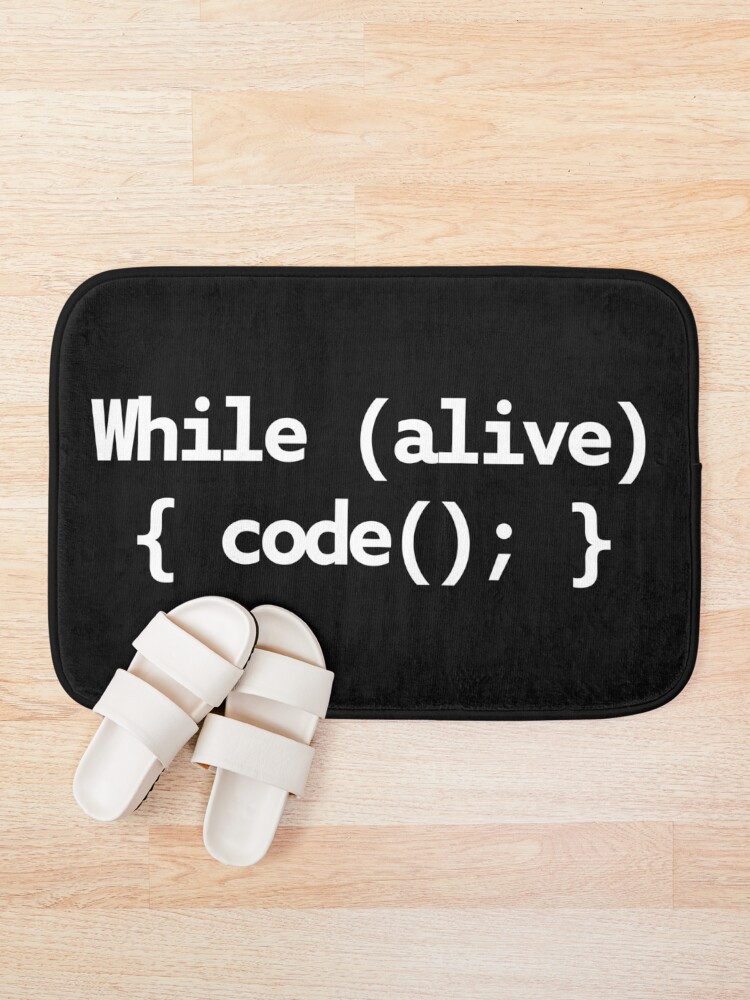 Thumbnail 1 of 6, Bath Mat, While Alive Code Loop designed and sold by WebBest.