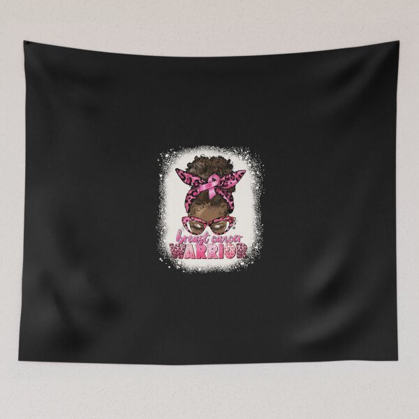 Item preview, Breast Cancer Warrior Afro Messy Bun designed and sold by grumpzara.