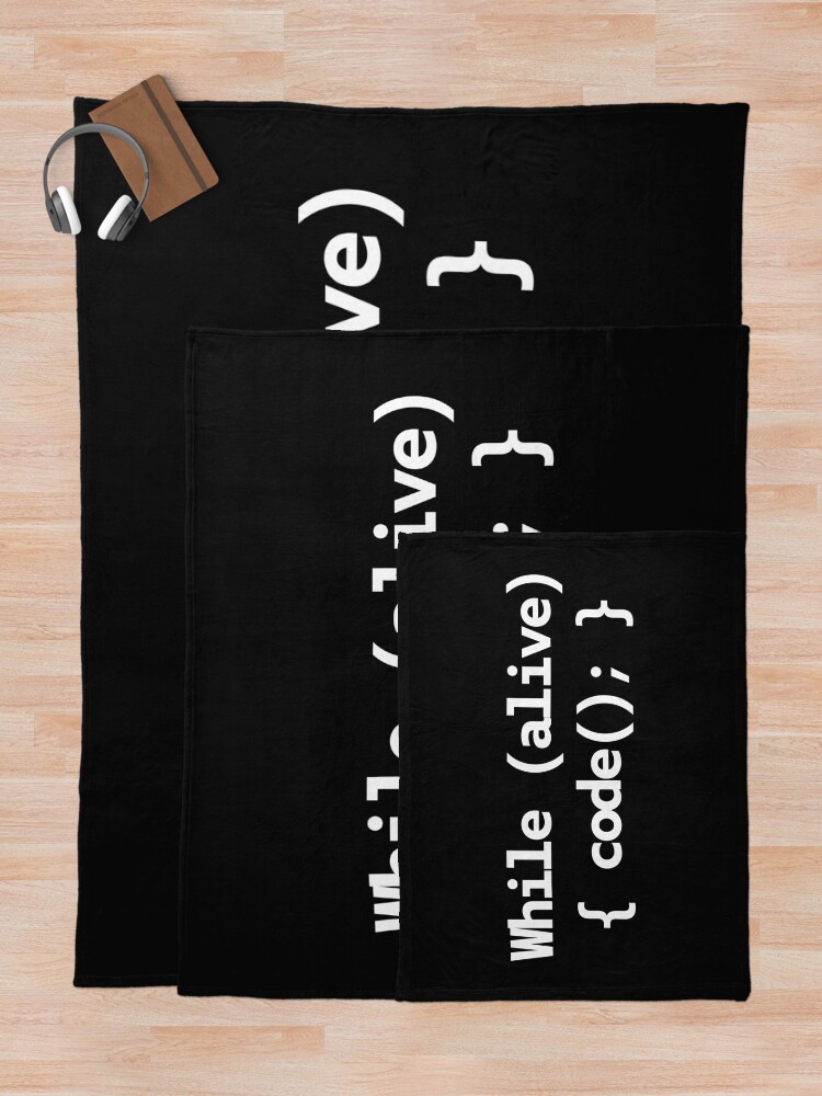 Thumbnail 5 of 6, Throw Blanket, While Alive Code Loop designed and sold by WebBest.