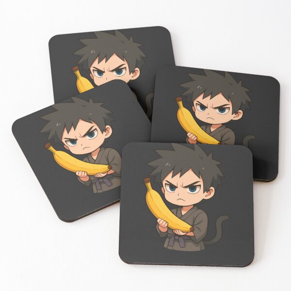Item preview, Banana Warrior Chibi – Funny Serious Anime Boy with Banana Sword designed and sold by ColorSplash123.