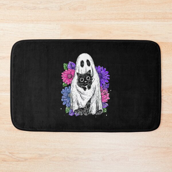 Item preview, Ghost Cat Floral Halloween, Cute Black Cat Spooky Season, Pastel Goth Halloween, Aesthetic Ghost Cat designed and sold by William-Do-X.