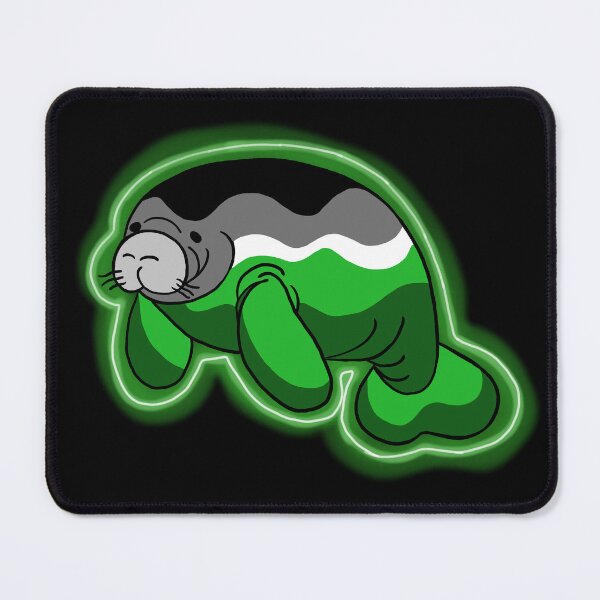 Item preview, Neon Aromanatee, Aromantic Pride Flag Manatee designed and sold by Dr Mom's Shoppe.