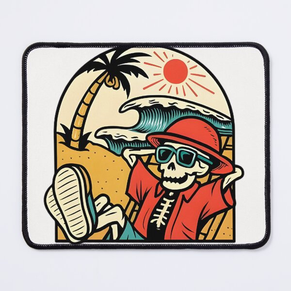 Item preview, Playful Cartoon Skeleton Relaxing on the Beach Sticker designed and sold by FestivityFinds.