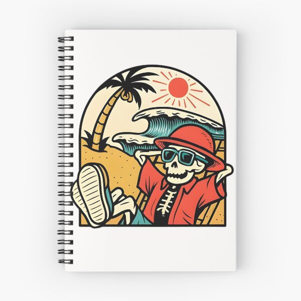 Item preview, Playful Cartoon Skeleton Relaxing on the Beach Sticker designed and sold by FestivityFinds.
