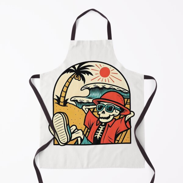 Item preview, Playful Cartoon Skeleton Relaxing on the Beach Sticker designed and sold by FestivityFinds.