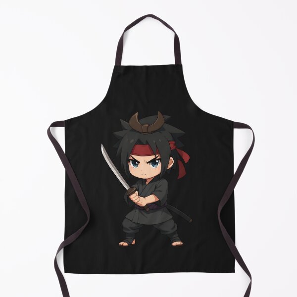Item preview, Chibi Samurai Warrior – Cute Anime Character with Katana in Fierce Pose designed and sold by ColorSplash123.