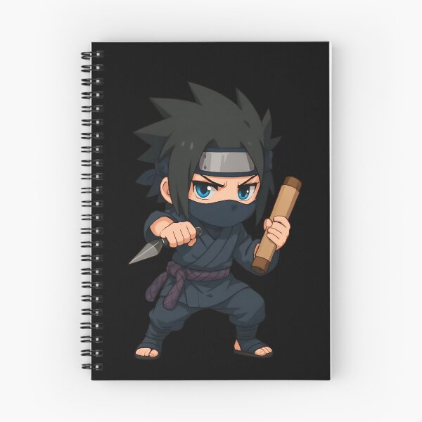 Item preview, Chibi Ninja in Training – Cute Anime Style with Kunai and Scroll designed and sold by ColorSplash123.