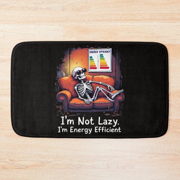 Item preview, Arafed skeleton sitting on a couch with energy efficiency sign designed and sold by cafegrafis.