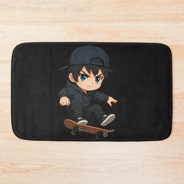 Item preview, Chibi Skateboarder – Cute Anime Style Mid-Air Trick in Hoodie and Cap designed and sold by ColorSplash123.