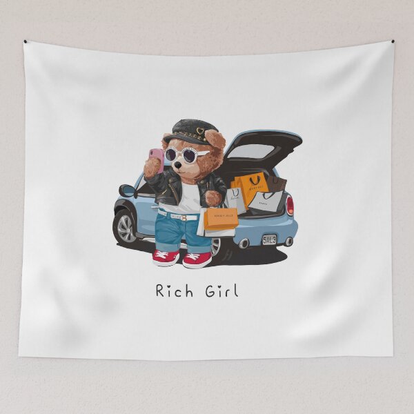 Item preview, Stylish Bear with Shopping Vibes designed and sold by HasHs.