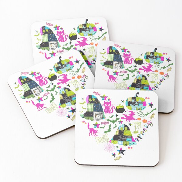 Item preview, Patchwork Halloween Heart – Cute Spooky Collage Art designed and sold by baucestudio.